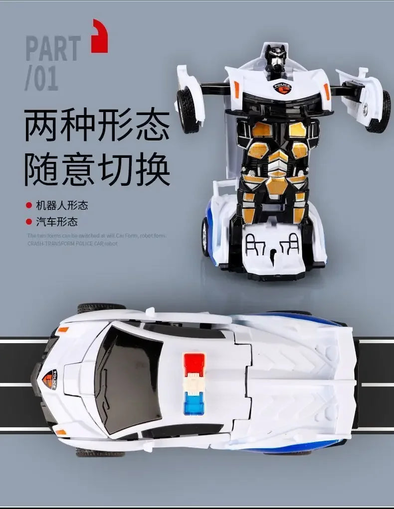 Shape-shifting toy car inertial impact one-button shape-shifting boy puzzle collision shape-shifting Autobot robot