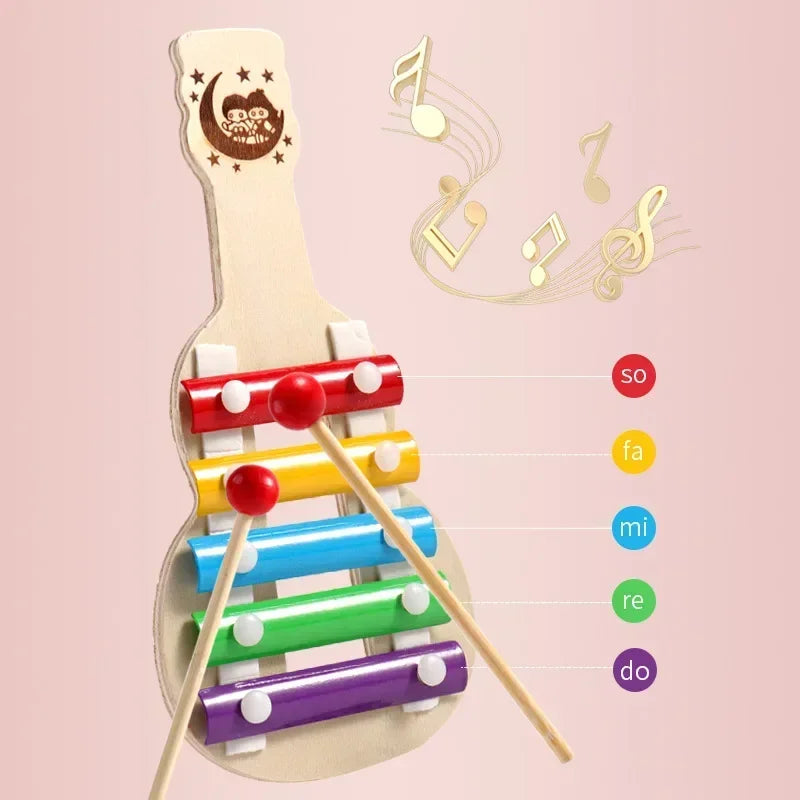 Wooden 8 Tones Multicolor Xylophone Wood Musical Instrument Toys For Baby Kids Wood Musical Instrument Toys Accessories