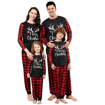 Xmas Family Matching Pajamas Set New Arrivals 2025 Deer Merry Christmas Print Adult Kids Pjs Top Pants Baby Jumpsuit Dog Clothes