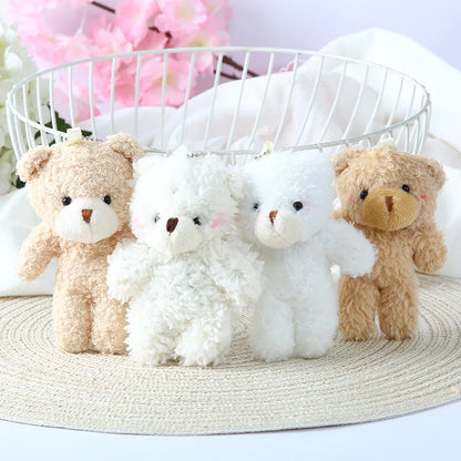 12cm Cute Blush Teddy Bear Plush Toys Cartoon Rabbit Bunny Animal Plush Stuffed Dolls Keychain Pendant Girl Small Gift Wholesale