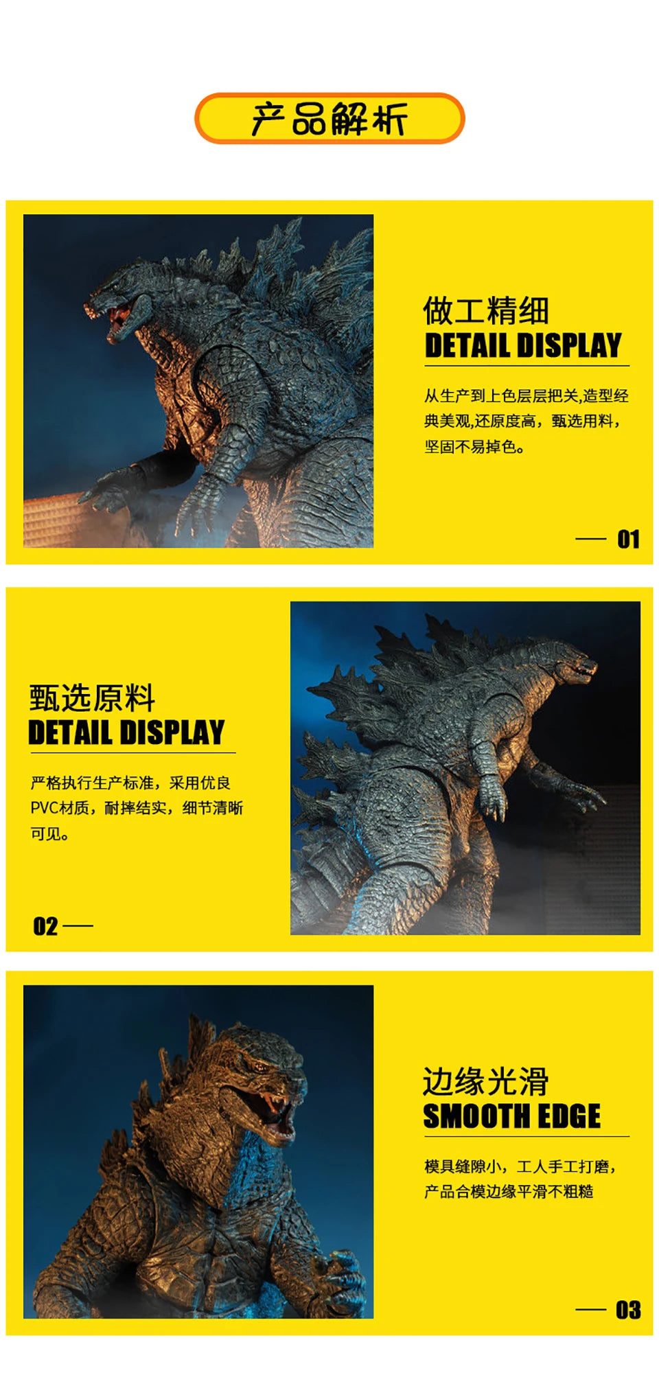 NECA Godzilla Monster 2019 Movie Edition Box Set 7-inch Joint Mobile Model Desktop Decoration Ornament Toys Boy Festival Gifts