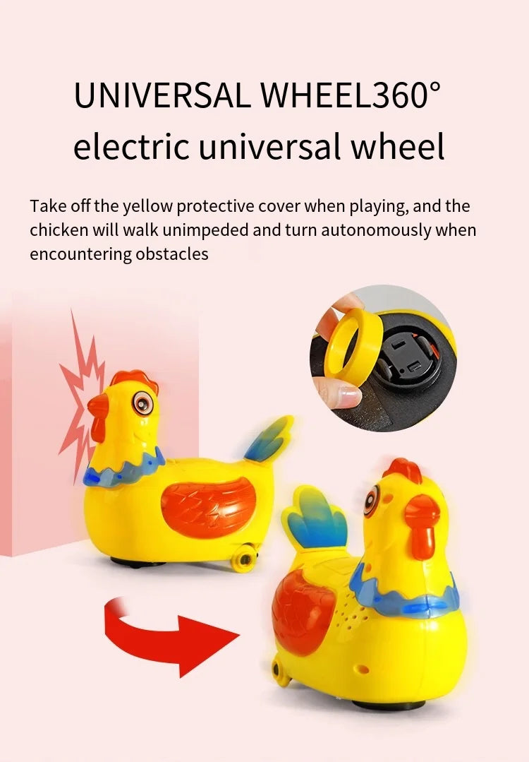 Novelty Chicken Laying Eggs Toy Music Animal The Magic Chicken with 3 Eggs Realistic Sound Singing Laying Eggs Puzzle Toys