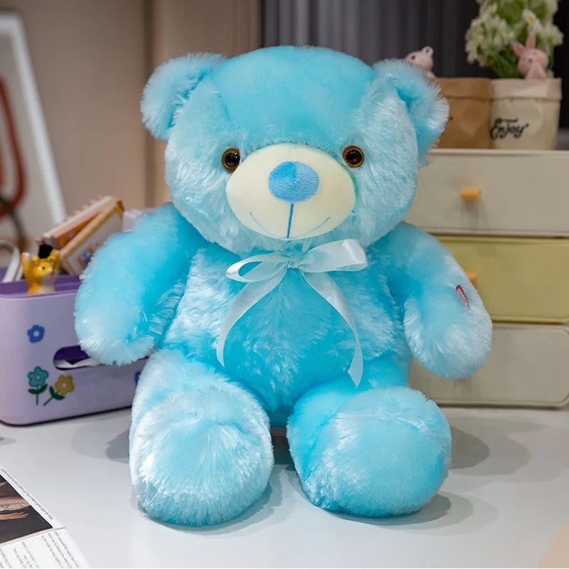 30cm Luminous Creative Light Up LED Bear Stuffed Animal Plush Toy Colorful Glowing Bear Christmas Gift for Kid