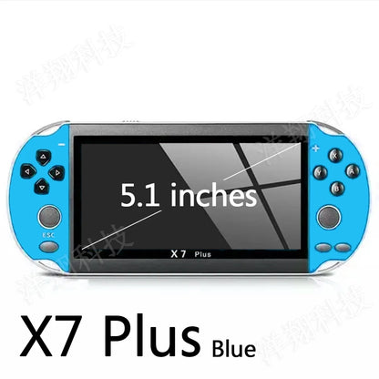 X7 Plus Handheld Game Console 5.1 Inch HD Screen Portable Audio Video Player Classic Play Built-in 10000+ Free Retro Games