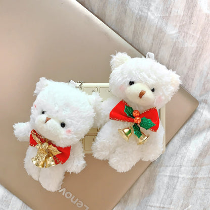 12cm Cute Blush Teddy Bear Plush Toys Cartoon Rabbit Bunny Animal Plush Stuffed Dolls Keychain Pendant Girl Small Gift Wholesale