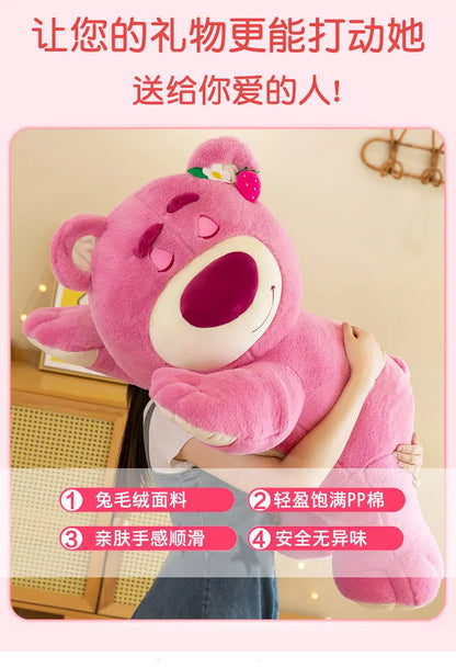 40cm Disney Toy Cute Plush Toys Pillow Cartoon Strawberry Bear Plush Doll Girls Kawaii Anime Bear Stuffed Doll Kids Gifts