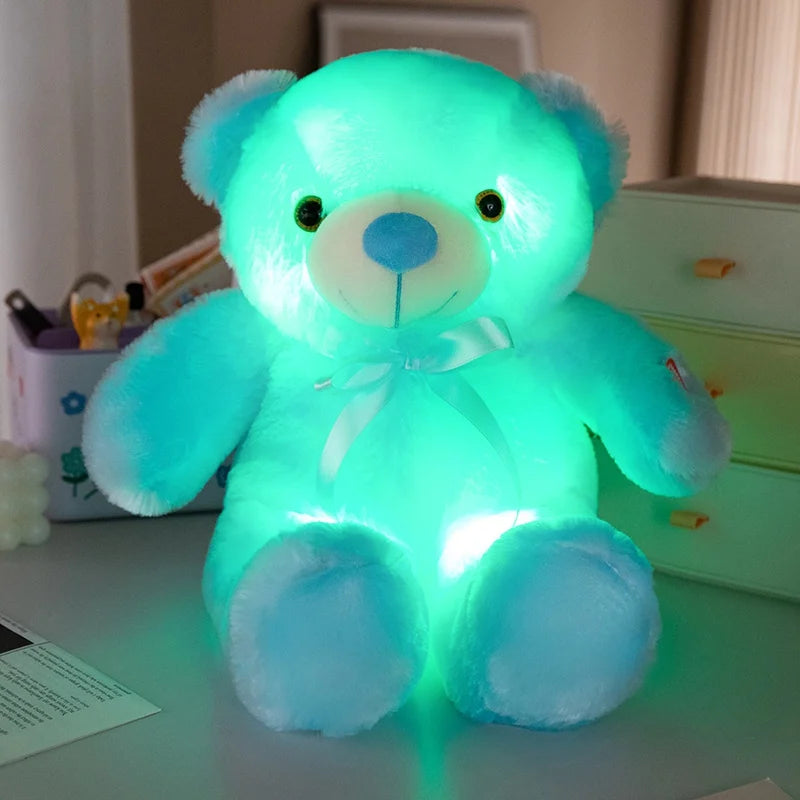 30cm Luminous Creative Light Up LED Bear Stuffed Animal Plush Toy Colorful Glowing Bear Christmas Gift for Kid