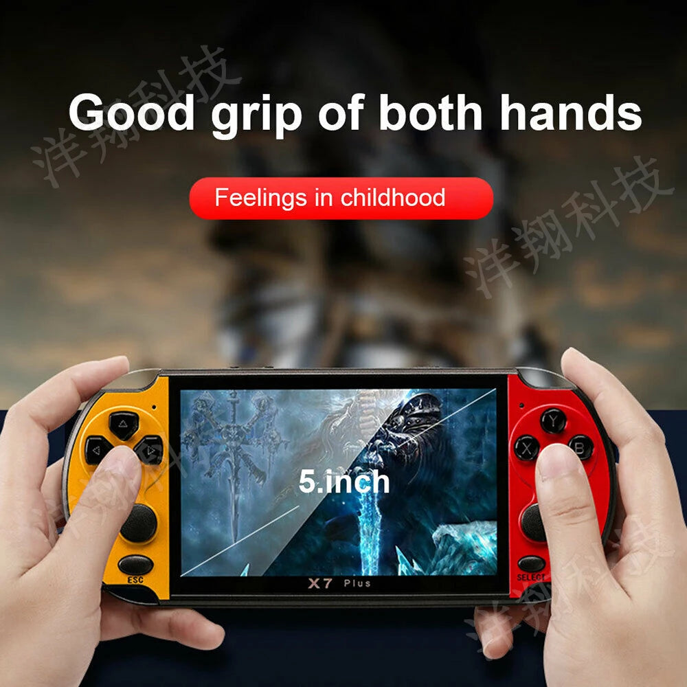 X7 Plus Handheld Game Console 5.1 Inch HD Screen Portable Audio Video Player Classic Play Built-in 10000+ Free Retro Games